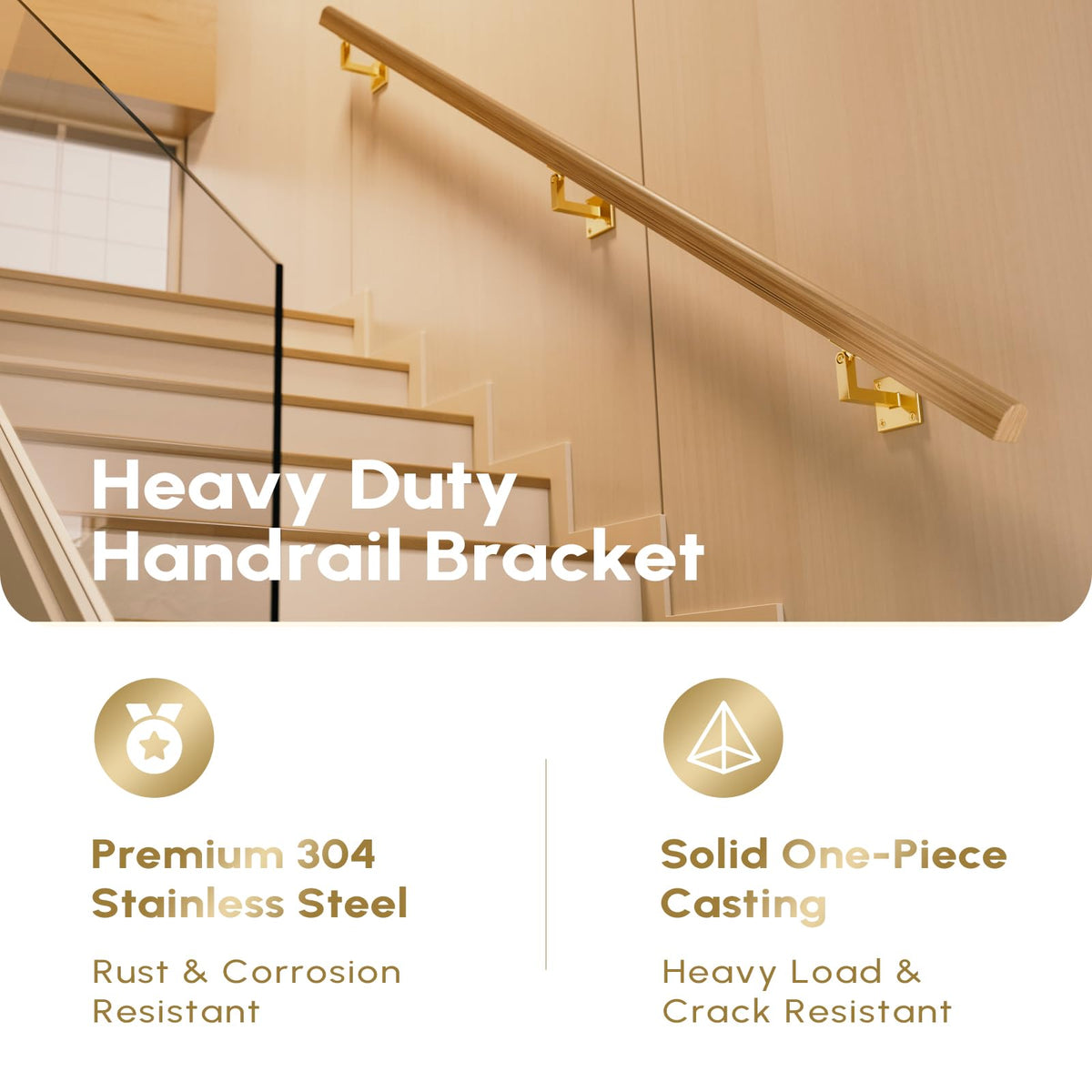 5 Pack Gold Handrail Brackets (Gold / SS304 - 5 Pack)