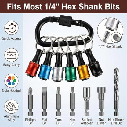 6PCS 1 4" Hex Shank Bit Holder Set