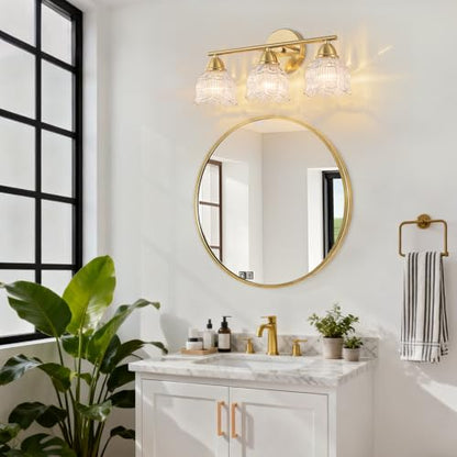 Bathroom Vanity Light with Clear Glass Shade