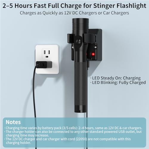 Upgraded USB C Charger Holder Compatible with Streamlight Stinger Series Flashlight