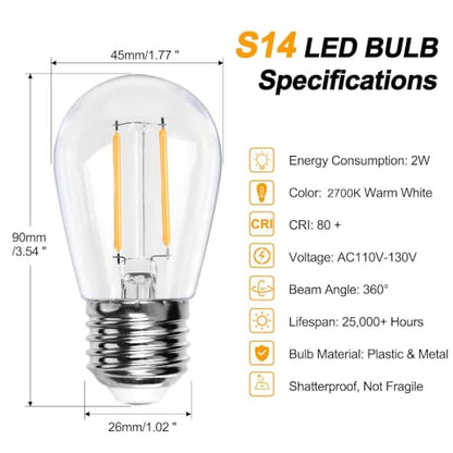 S14 LED Light Bulbs Replacement Outdoor