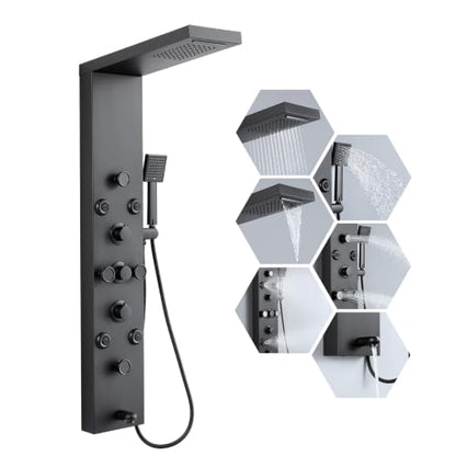 6 in 1 Rainfall Waterfall Shower Panel Tower System