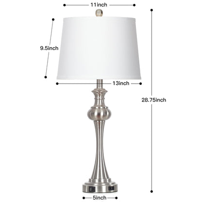 Silver Table Lamps Set of 2 (Silver-set of 2)