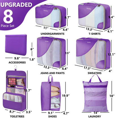 Packing Cubes for Travel (10 Purple)