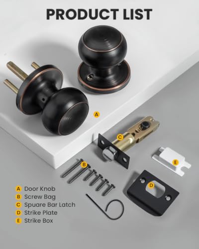 Passage Door knobs Oil Rubbed Bronze Door Knob (Oil Rubbed Bronze)