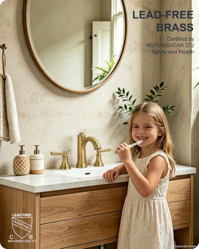Brass Bathroom Faucet 3 Hole