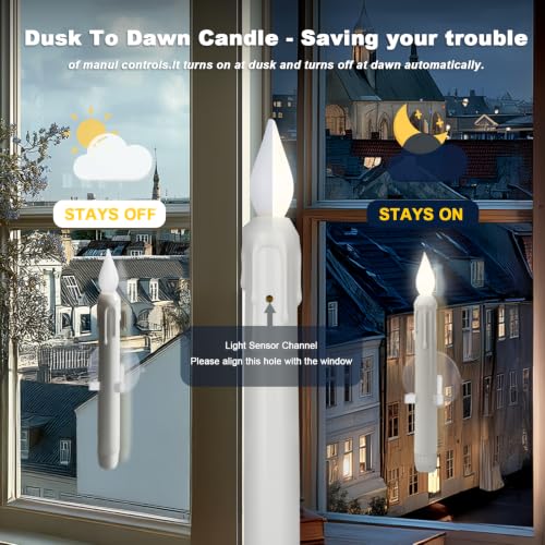 6 Pcs Sensor Dawn to Dusk Window Candles