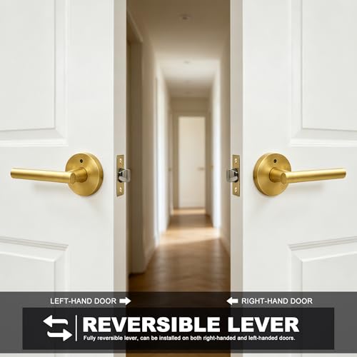 Privacy Door Handle with Lock (Matte Gold)