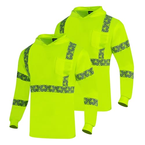2PCS High Visibility Reflective Safety Shirts with Hood