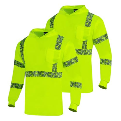2PCS High Visibility Reflective Safety Shirts with Hood