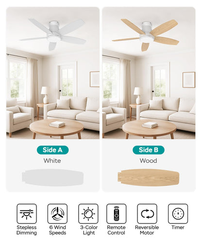 42 Inch Ceiling Fans with Lights (White / 42 Inch)