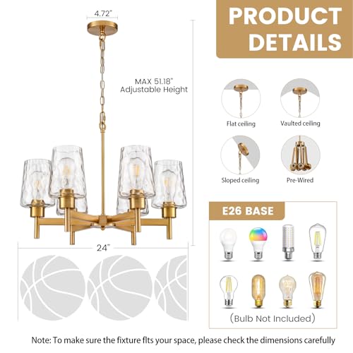 Stone Textured Glass Chandelier