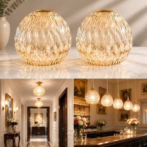 Globe Ripple Glass Lamp Shade