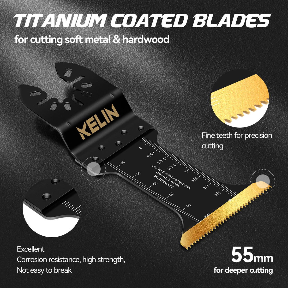 18PCS Titanium Oscillating Tool Blades