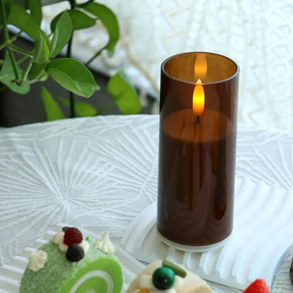 2 Pack LED Battery Operated Candles with Timer 2"x 5"
