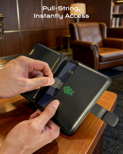 Passport Holder with AirTag (Black)