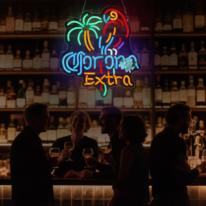 Coron Neon Sign Beer LED Light for Home Bar Man Cave Wall Decor (Colorful)