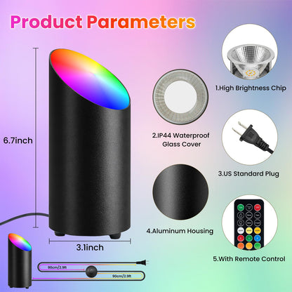 RGBW Uplights Indoor Floor Can Lights with Remote & Timer