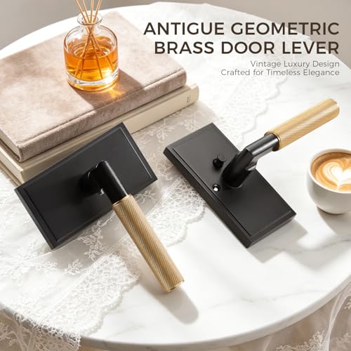 Brass Knurled Privacy Door Lever