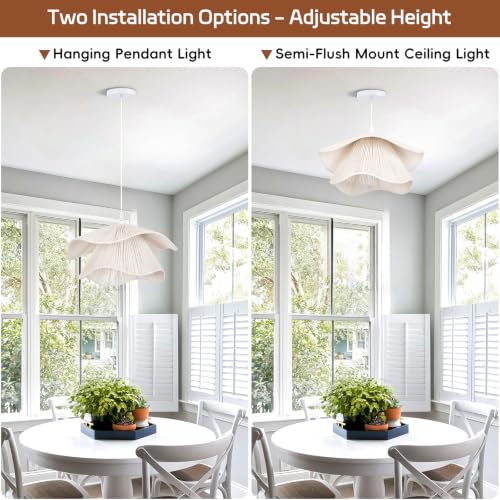 Boho Rattan Chandelier Light Fixture