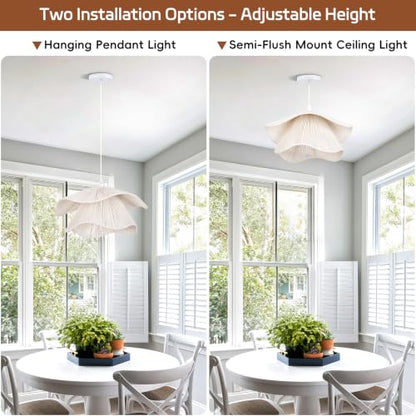 Boho Rattan Chandelier Light Fixture
