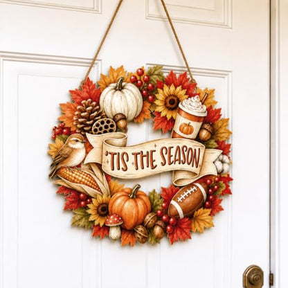 Fall Door Decor Wooden Welcome Sign