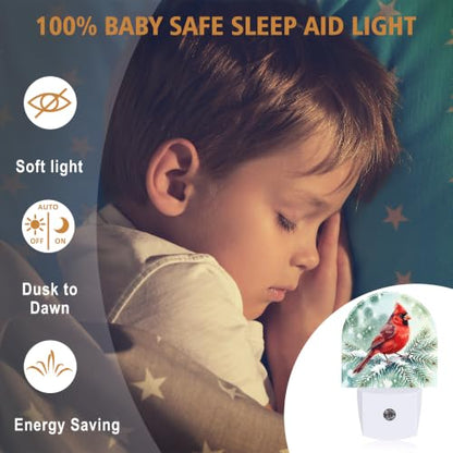 Night Light Cardinal Night Lights Plug into Wall with Dusk to Dawn Smart Sensor for Bedroom Bathroom Hallway Kitchen (Cardinal 03)