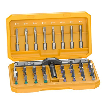 Magnetic Screwdriver Set Precision Multi Bit Repair Kit with Detachable Allen Wrench T Handle for Furniture