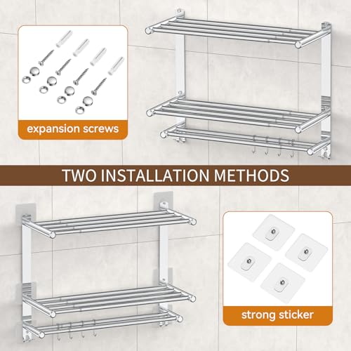 Bathroom Towel Rack with Shelf and Towel Bar (Bathroom Towel Rack With Shelf)