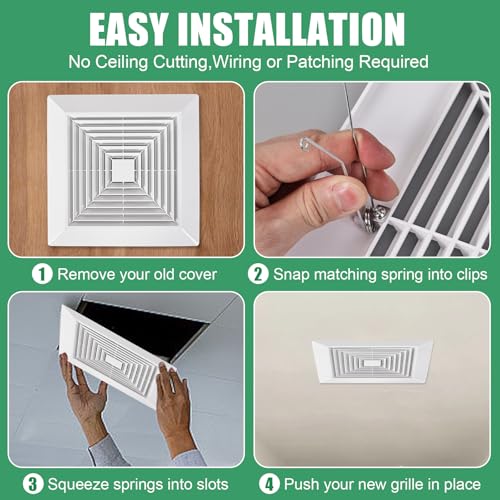 2P 9” BP90 Spring Bathroom Exhaust Fan Cover 9