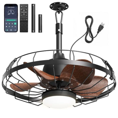 20" Outdoor Ceiling Fan with Light for Patio