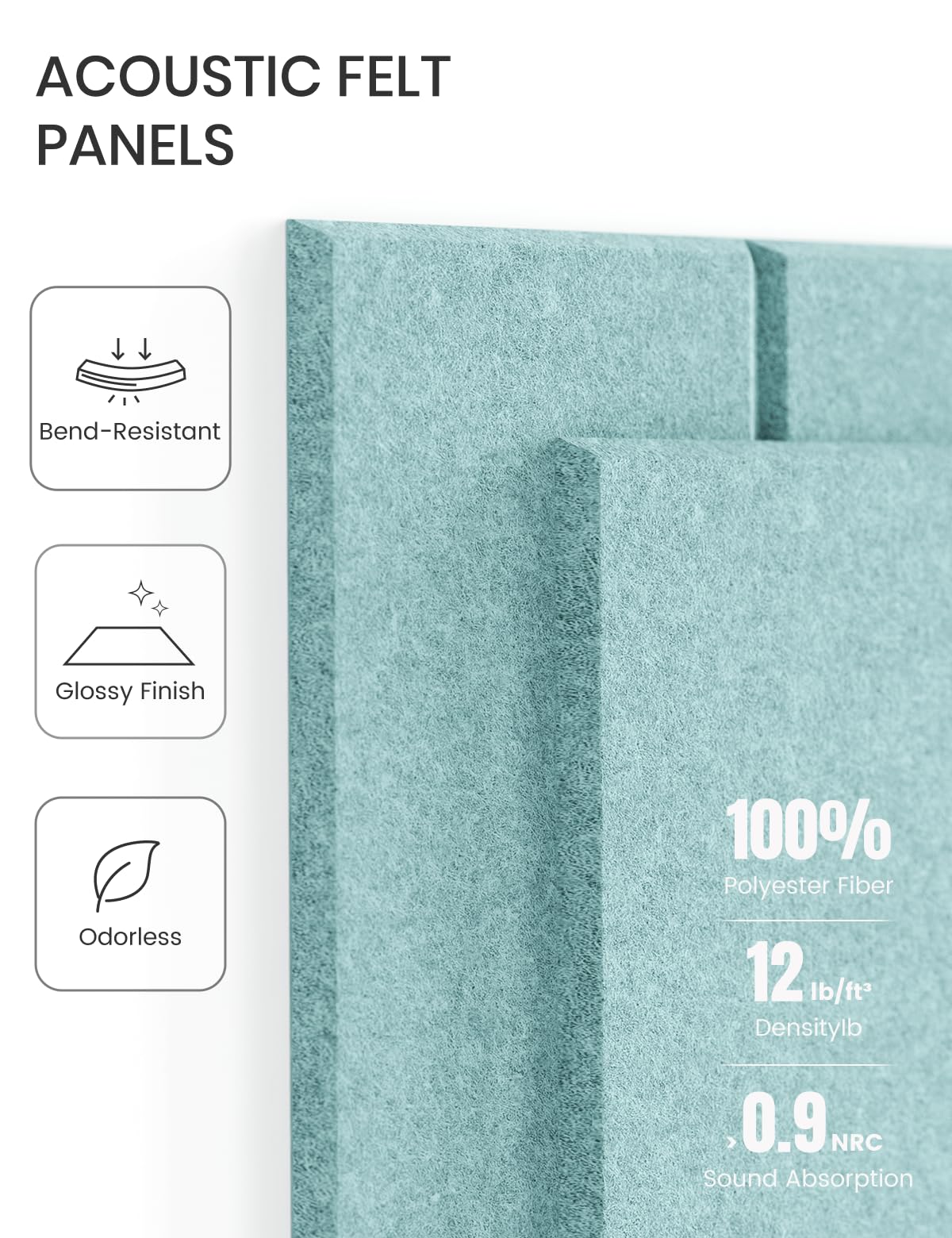 Felt Bulletin Board & Cork Board Alternative (Aqua Blue-1 / Bold-stripe 12-pack)