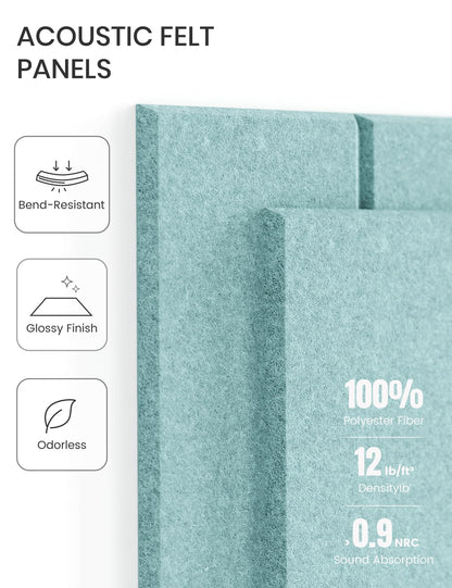 Felt Bulletin Board & Cork Board Alternative (Aqua Blue-1 / Bold-stripe 12-pack)