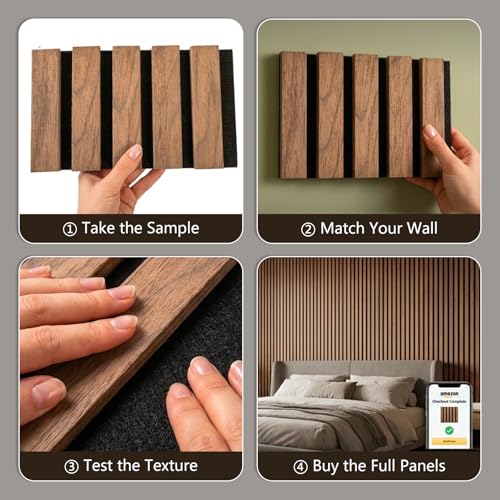 Wood Slat Acoustic Wall Panels for Room Decor and Noise Reduction