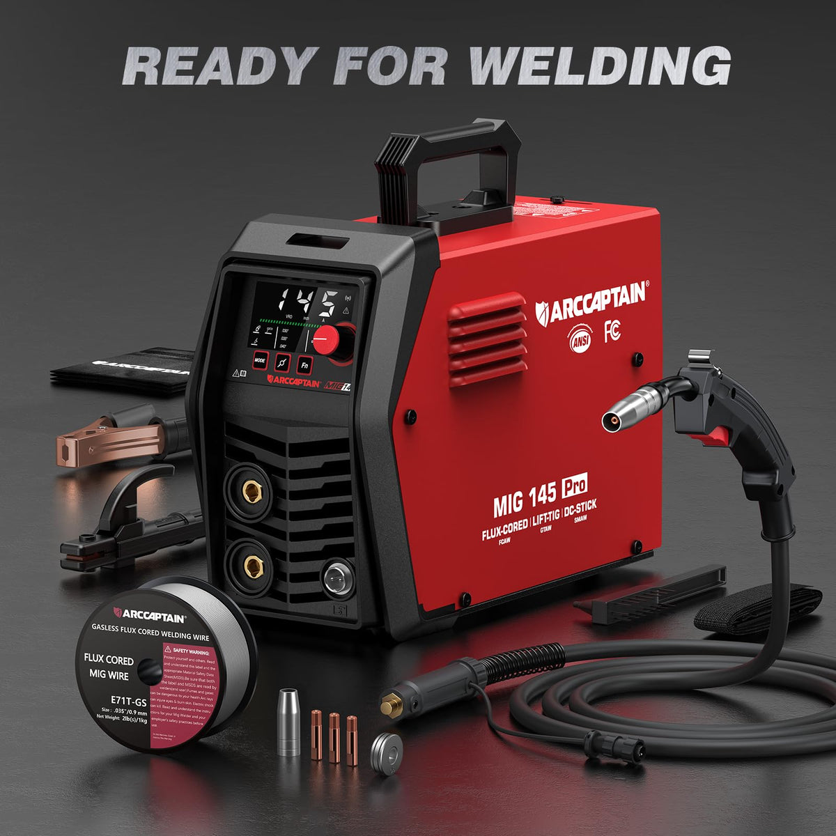 MIG145 Pro Flux Core MIG Welder 145A 120V 3