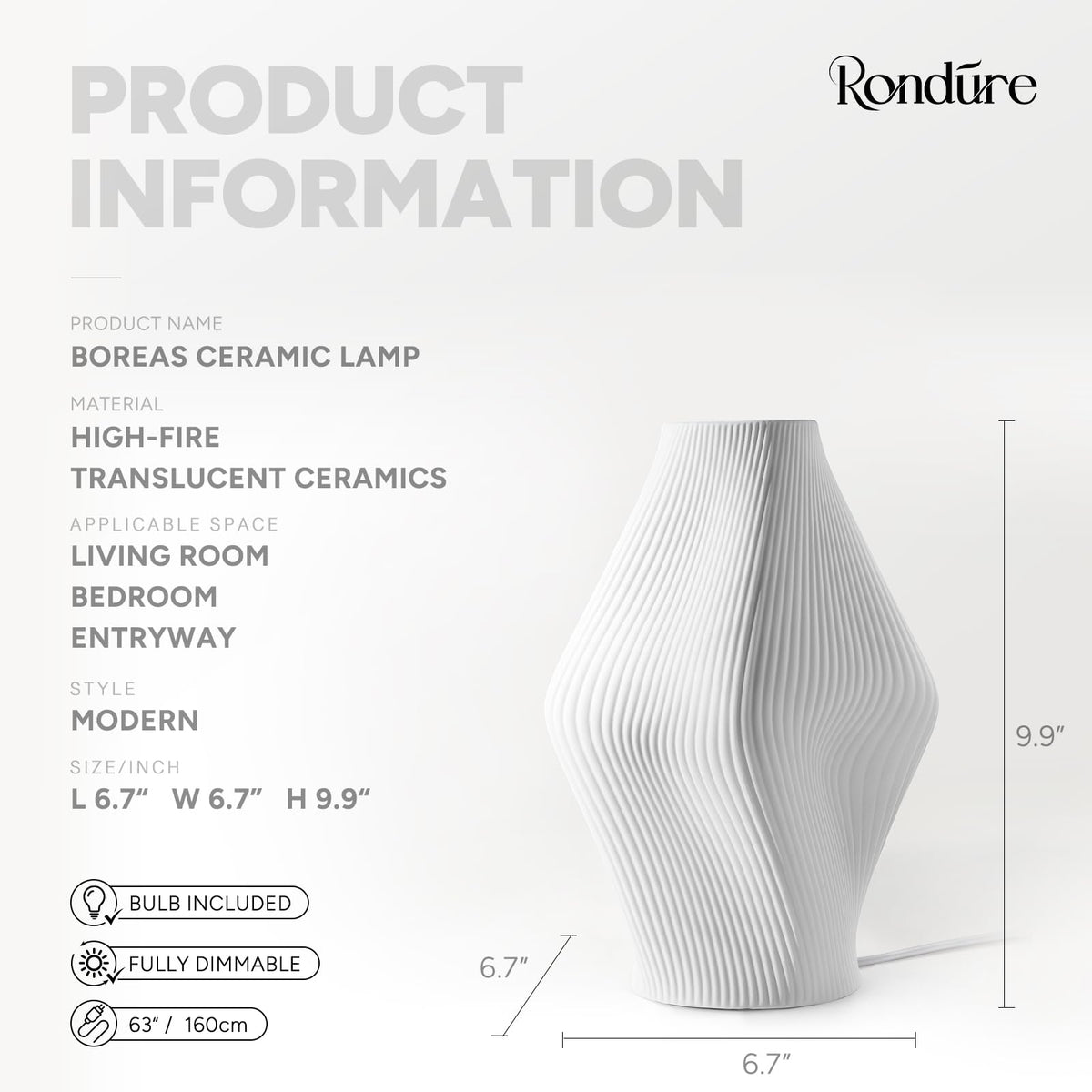 Modern Ceramic Decorative Table Lamp Living Room Bedroom Bedside