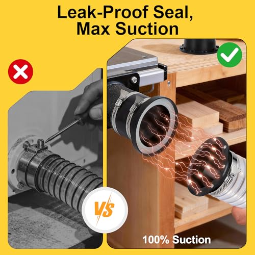 Magnetic Dust Collection Fittings for 4" Shop Vacuums Dust Hose