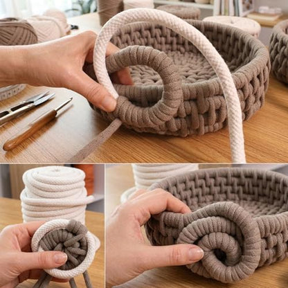 Cotton Rope Braided Natural Cotton Ropes for Woven Basket