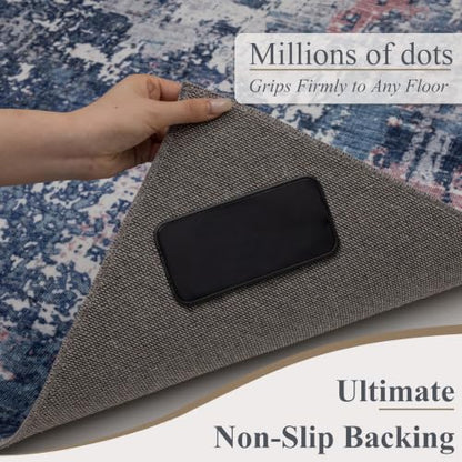 2x8 Runner Rug (Pink & Blue / 2' x 8' (Rectangular))