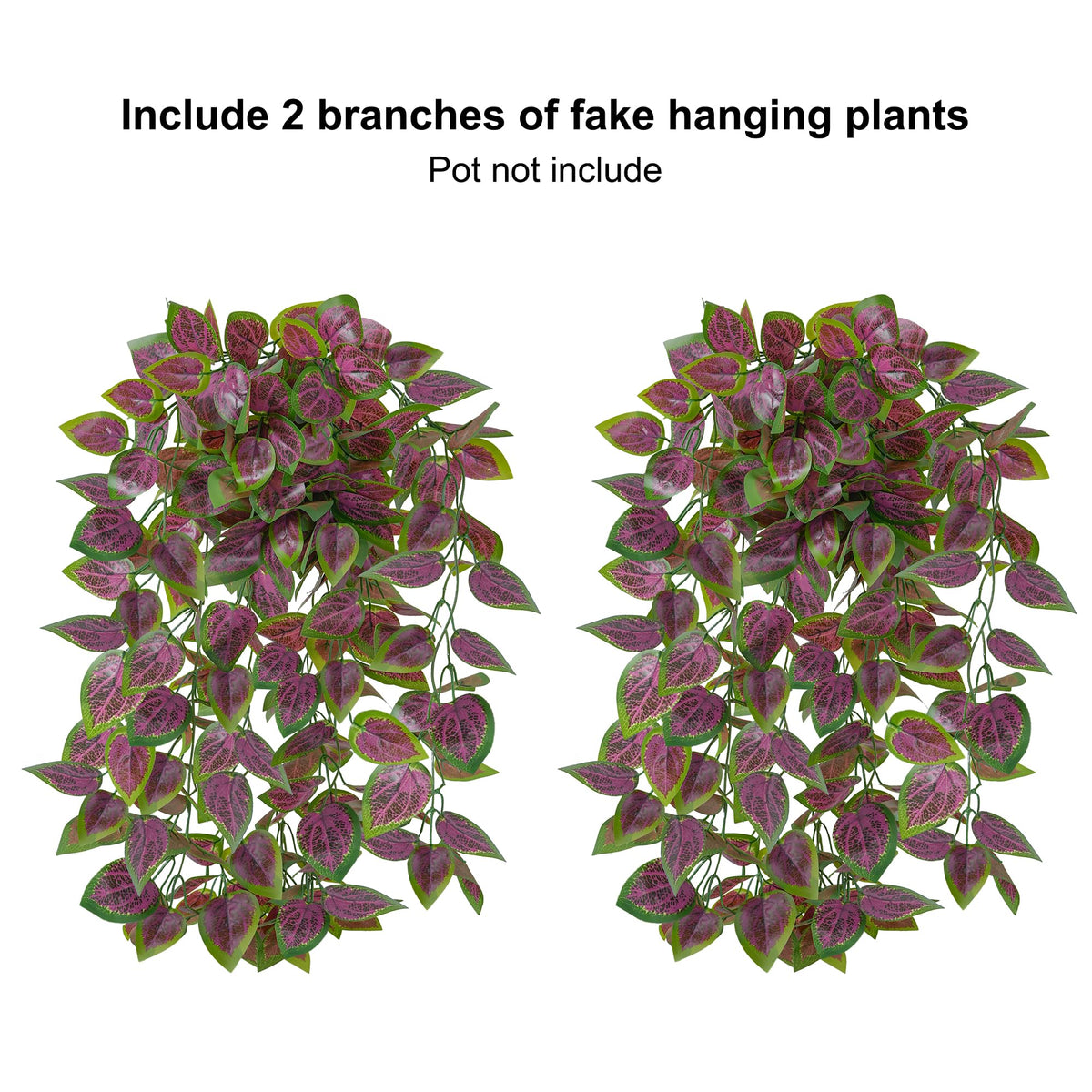 Fake Plants Artificial Hanging Plants for Outdoors Outside Decor (Coleus-purple)