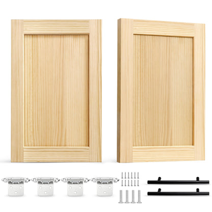 2 Pack Unfinished Pine Shaker Cabinet Doors 14.75" W x 22.5" H (14.75'' Wx22.5'' H)