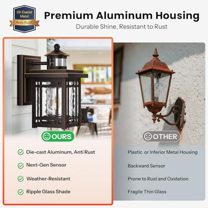 2 Pack Exterior Lighting Fixtures (ORB(Gold Trim) / 2-pack)
