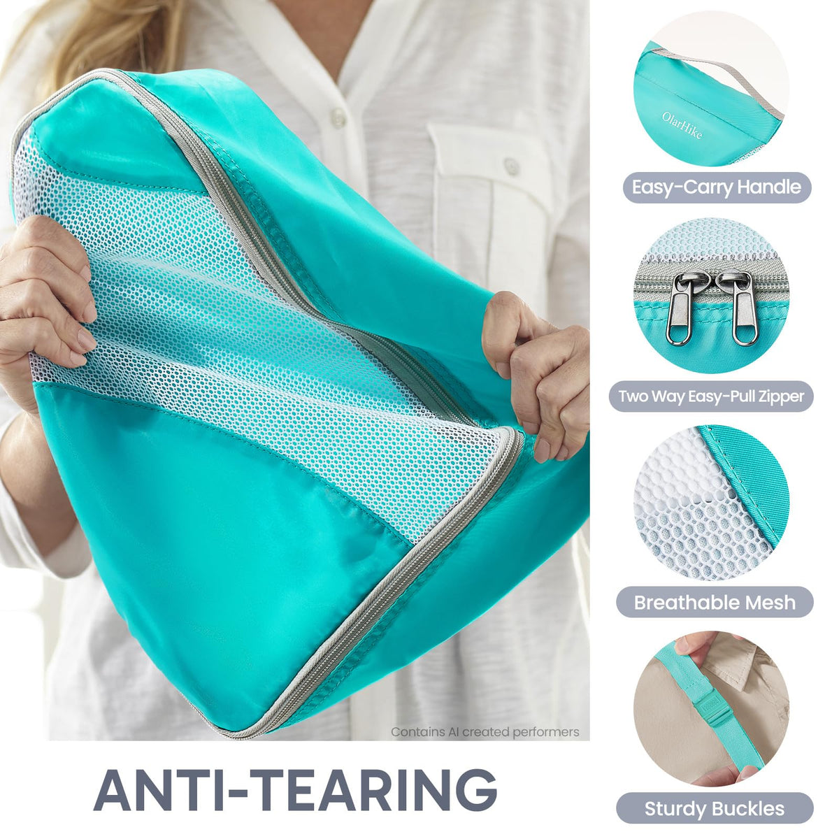 Packing Cubes for Travel (16 Turquoise)