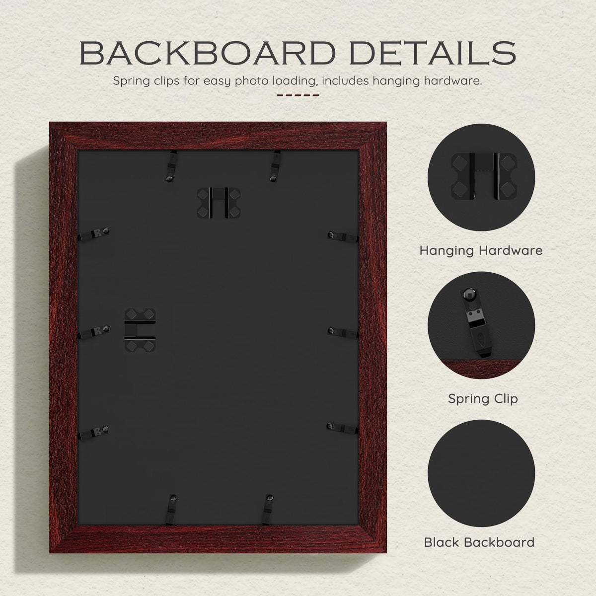 12x16 Red Wood Grain Picture Frame (Red Frame Red Mat / 12x16)
