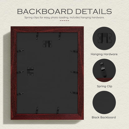 12x16 Red Wood Grain Picture Frame (Red Frame Red Mat / 12x16)