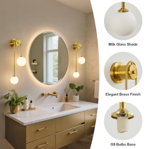 2 Light Milk White Glass Wall Sconce