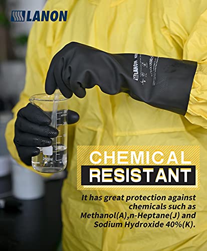 LANON 2 Pair Rubber Chemical Resistant Gloves