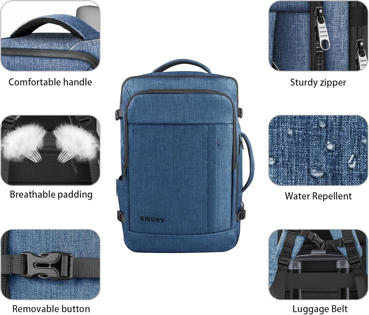 55L Extra Large Travel Backpack for Men (Blue / 3X-Large(22"x14"x10"))