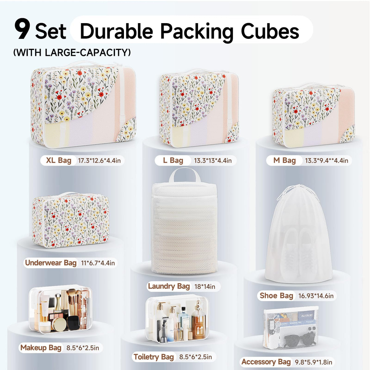 Packing Cubes for Travel (02 Flower)