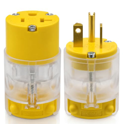 Lighted Straight Blade Electrical Plug and Connector Set